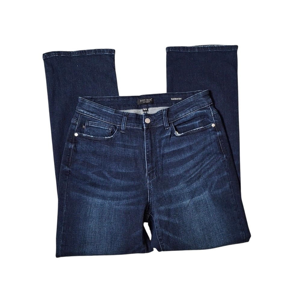 Judy Blue Slim Bootcut Jeans Dark Wash High Rise Denim JB82162DK-PL 16W